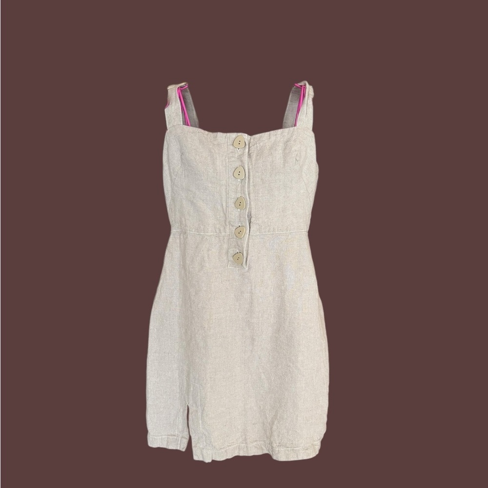 Elegant Beige Button-Down Dress